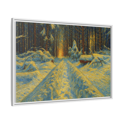 Canvas Art, Winter Landscape Wall Decor, Nature Lovers Gift, Seasonal Decor, Holiday Wall Art, Cozy Home Decoration, Framed Matte Canvas