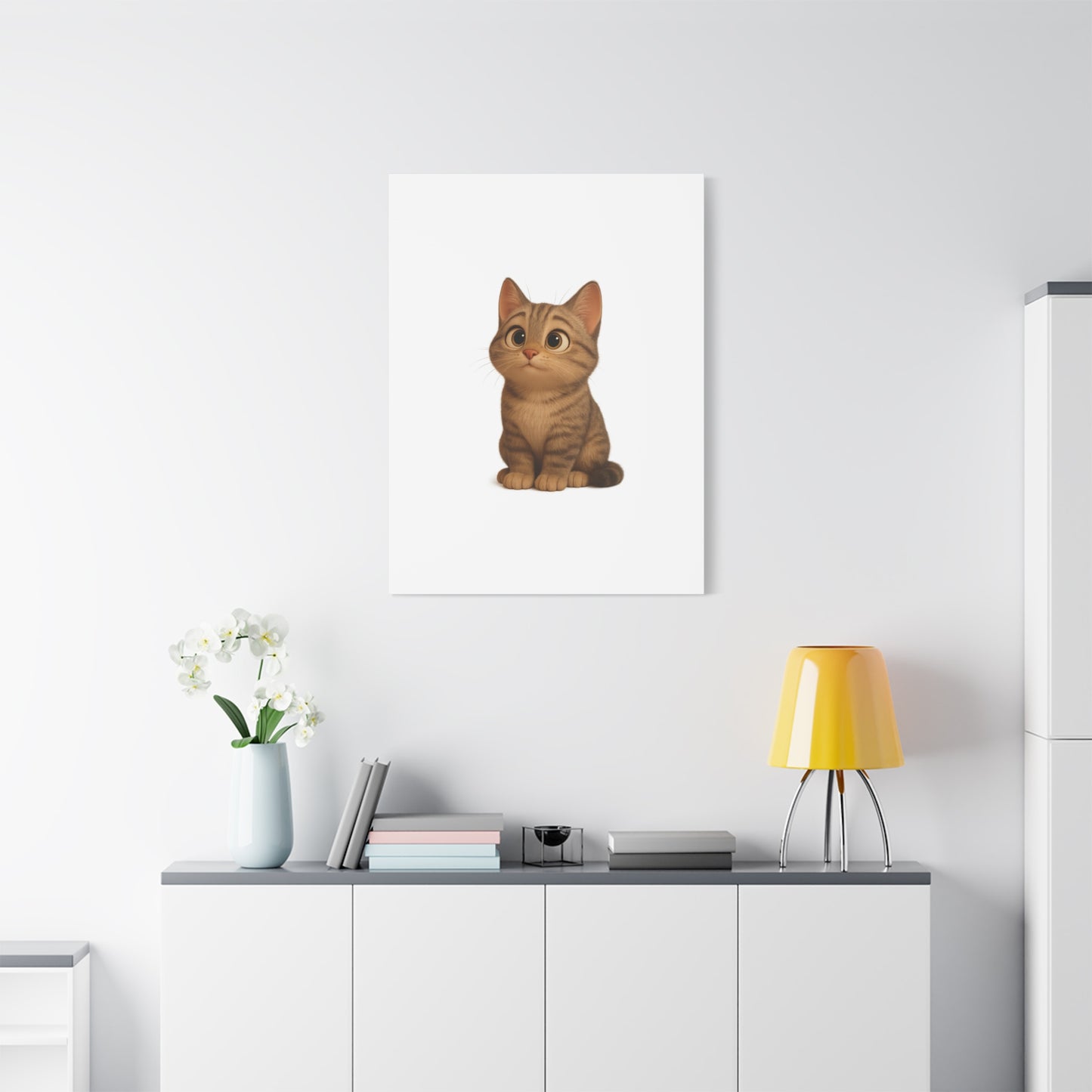 Adorable Cat Canvas Art, Cute Cat Wall Decor, Pet Lover Gift, Nursery Wall Art, Animal Print, Modern Home Decor