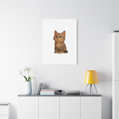 Adorable Cat Canvas Art, Cute Cat Wall Decor, Pet Lover Gift, Nursery Wall Art, Animal Print, Modern Home Decor