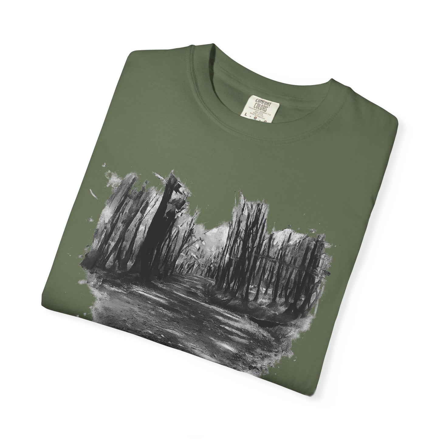 Artistic Forest Scene T-shirt | Nature Lover Gift, Outdoor Adventure Tee, Eco-Friendly Fashion, Vintage Inspired Clothing, Unisex Gift