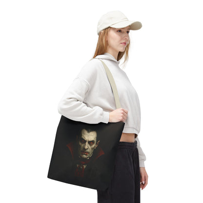 Vampire Haunted Tote Bag, Spooky Shopping Bag, Halloween Accessory, Gothic Style Handbag, Perfect for Halloween Parties, Unisex Tote