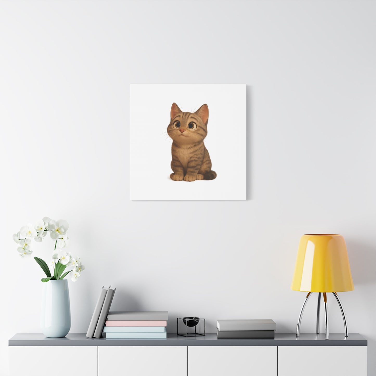 Adorable Cat Canvas Art, Cute Cat Wall Decor, Pet Lover Gift, Nursery Wall Art, Animal Print, Modern Home Decor