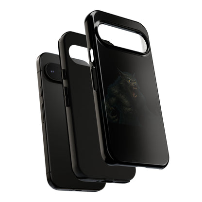 Werewolf Phone Case, Tough Cases, Black Panther Design, Gift for Animal Lovers, Phone Accessories, Fierce Phone Protection