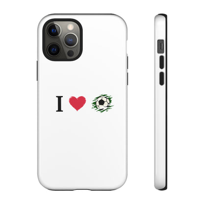 Soccer Phone Case, I Love Soccer, Tough Case Cover, Sporty Phone Accessories, Gift for Soccer Lovers, Unique Soccer Design