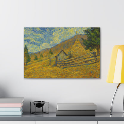 Vincent Van Gogh Inspired Canvas Print, Rustic Home Decor, Wall Art, Gift for Art Lovers, Country Landscape, Unique Art Piece