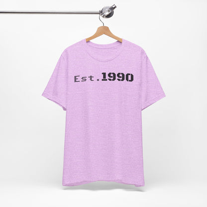 Unisex Est. 1990 Nostalgic Jersey Tee - Perfect Gift, Vintage Style, Retro Fashion, Birthday Celebration, Casual Wear