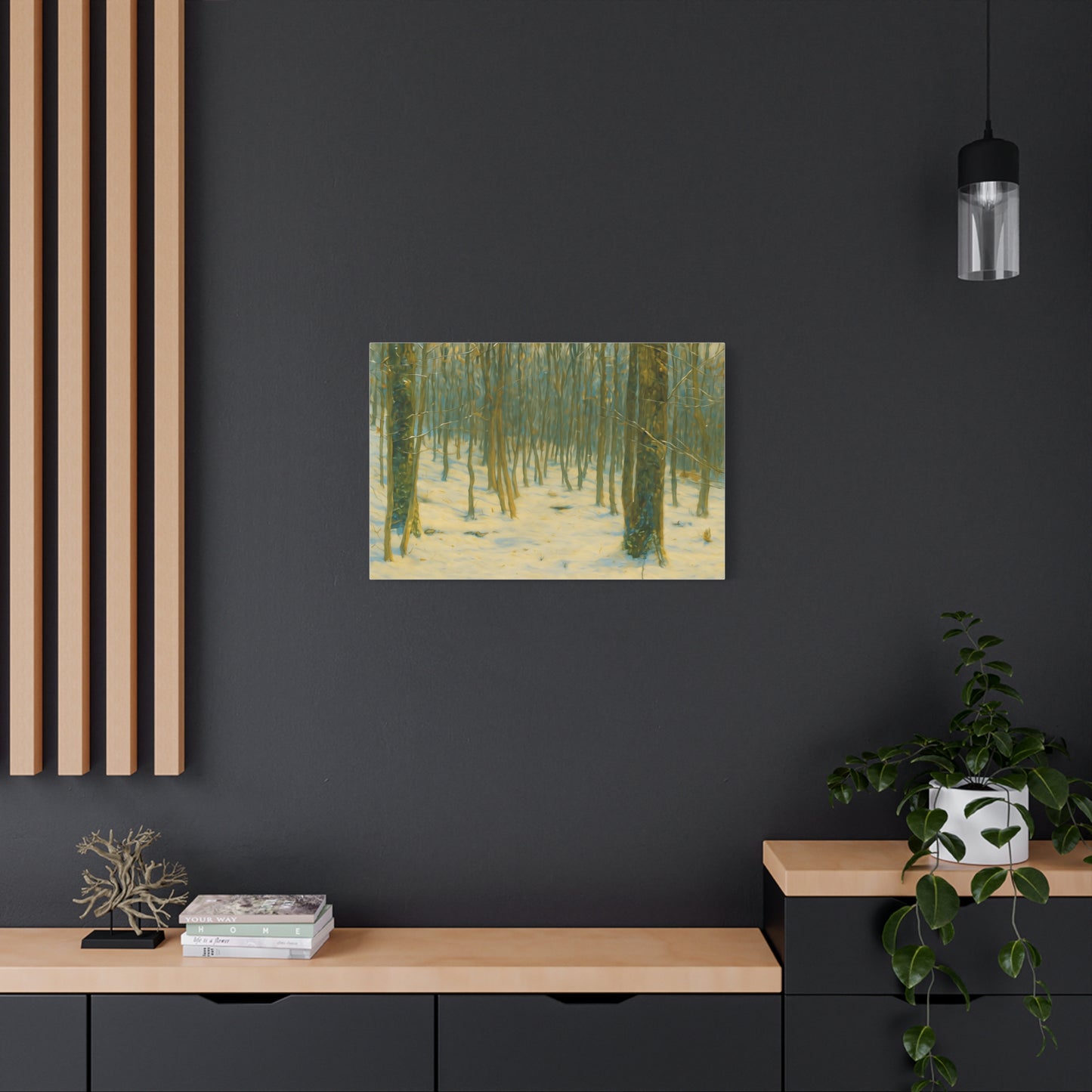 Winter Forest Matte Canvas Art Print, Nature Decor, Stretched Wall Art, Home Decor, Rustic Cabin Decoration, Gift for Nature Lovers