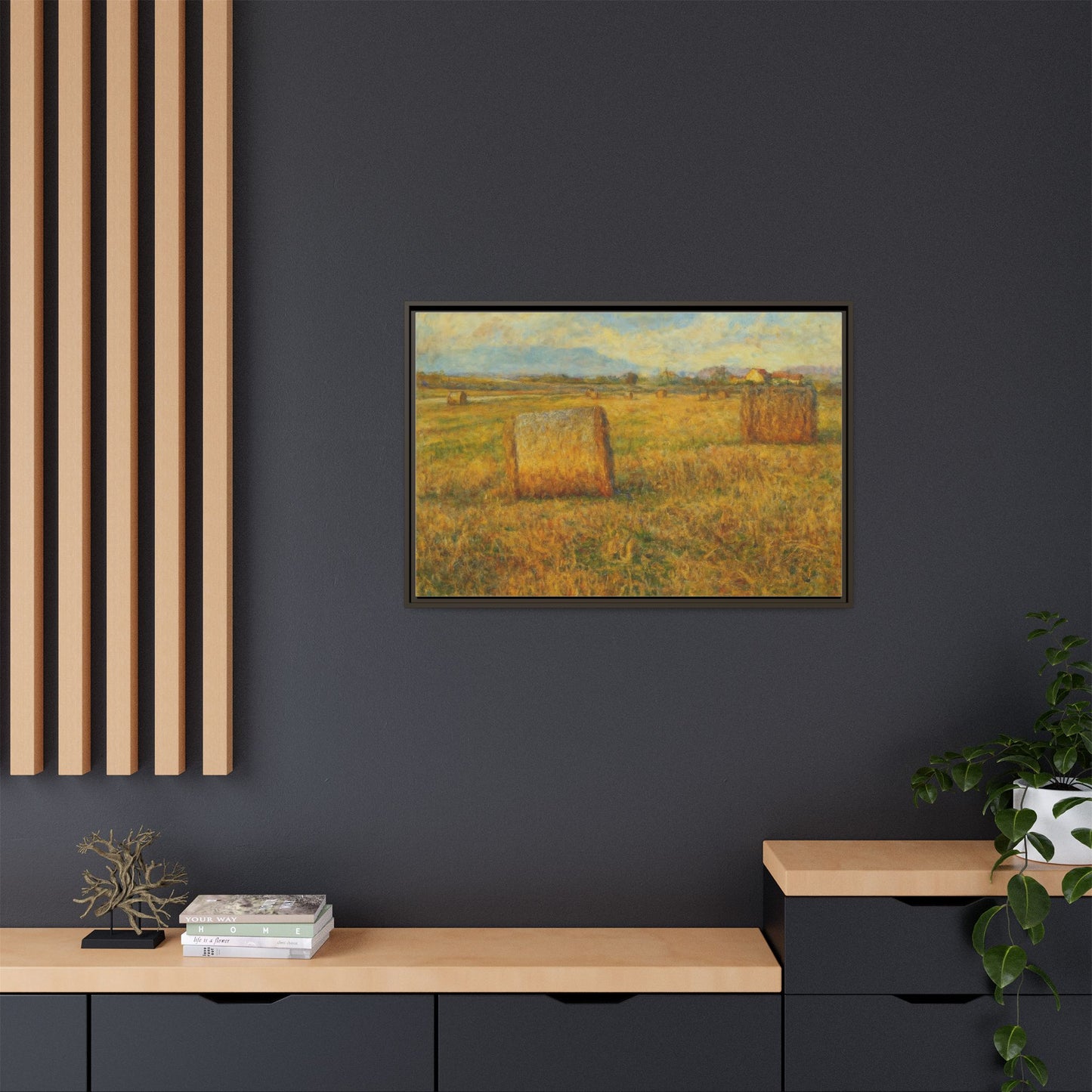 Framed Matte Canvas Wall Art - Rustic Farm Landscape, Country Decor, Home Gallery, Gift for Nature Lovers, Housewarming Decor