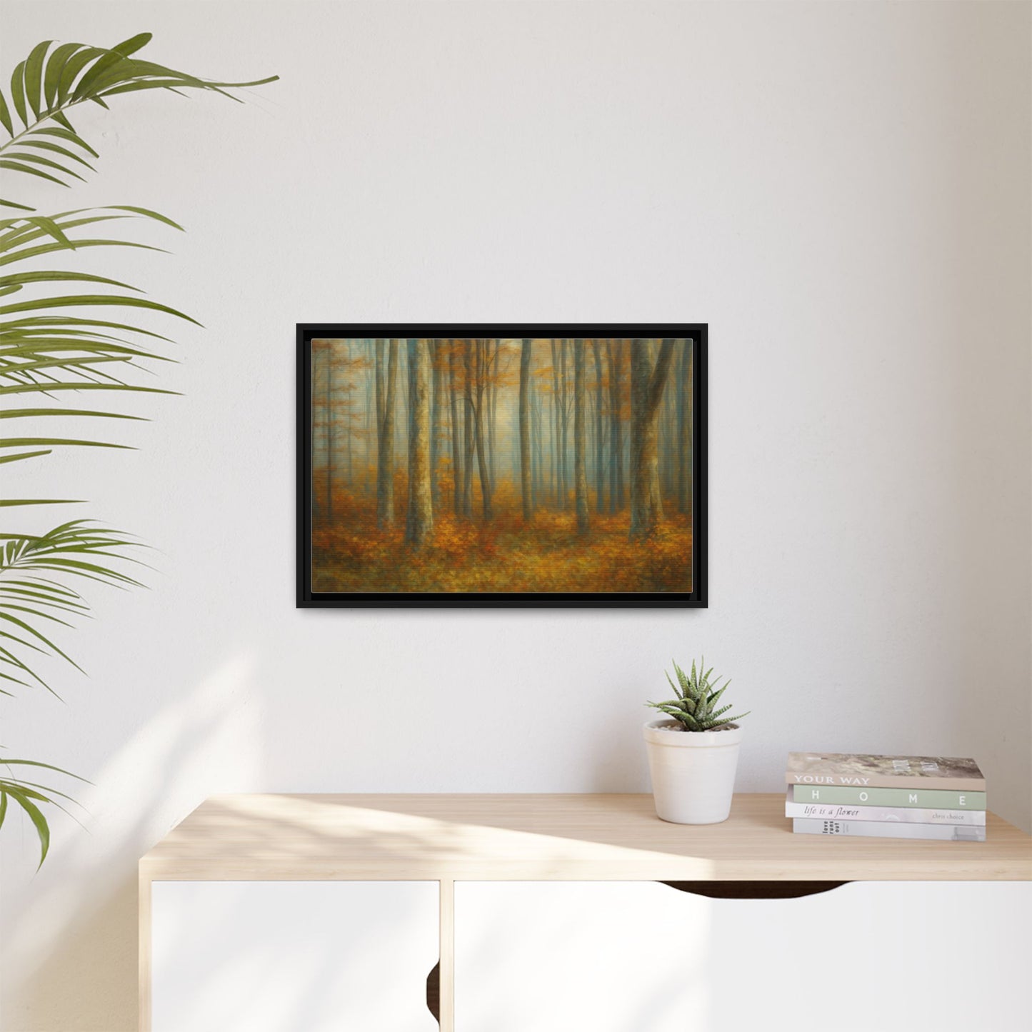 Autumn Forest Canvas Art, Framed Wall Decor, Rustic Home Decor, Nature Artwork, Gift for Nature Lovers