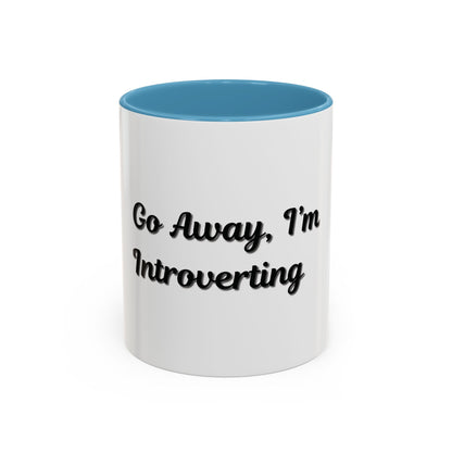 Introvert Coffee Mug - Go Away, I'm Introverting - Black Accent for Relaxing Moments