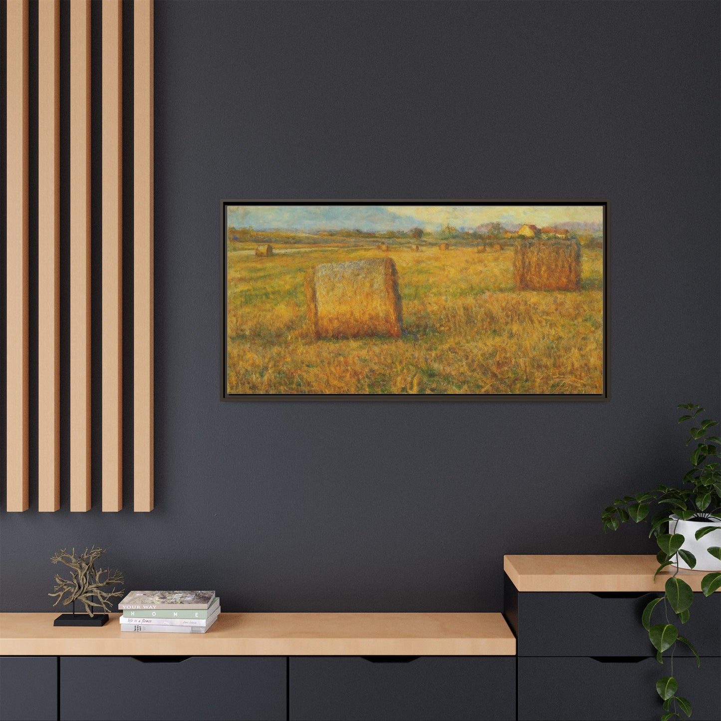 Framed Matte Canvas Wall Art - Rustic Farm Landscape, Country Decor, Home Gallery, Gift for Nature Lovers, Housewarming Decor