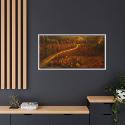 Autumn Landscape Framed Canvas Art, Cozy Home Decor, Warm Fall Vibes, Gift for Nature Lovers, Perfect for Thanksgiving