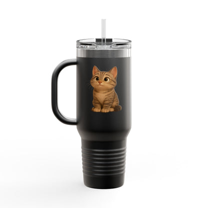 Cute Cat Insulated Travel Mug, Perfect for Pet Lovers, 40oz Coffee Cup, Travel Tumbler, Gift for Cat Lovers, Customizable Mug