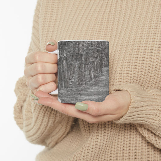 Nature-Inspired Abstract Ceramic Mug | Forest Path Design | Cozy Gift for Coffee Lovers | Home Decor | Nature Lover's Mug - product image