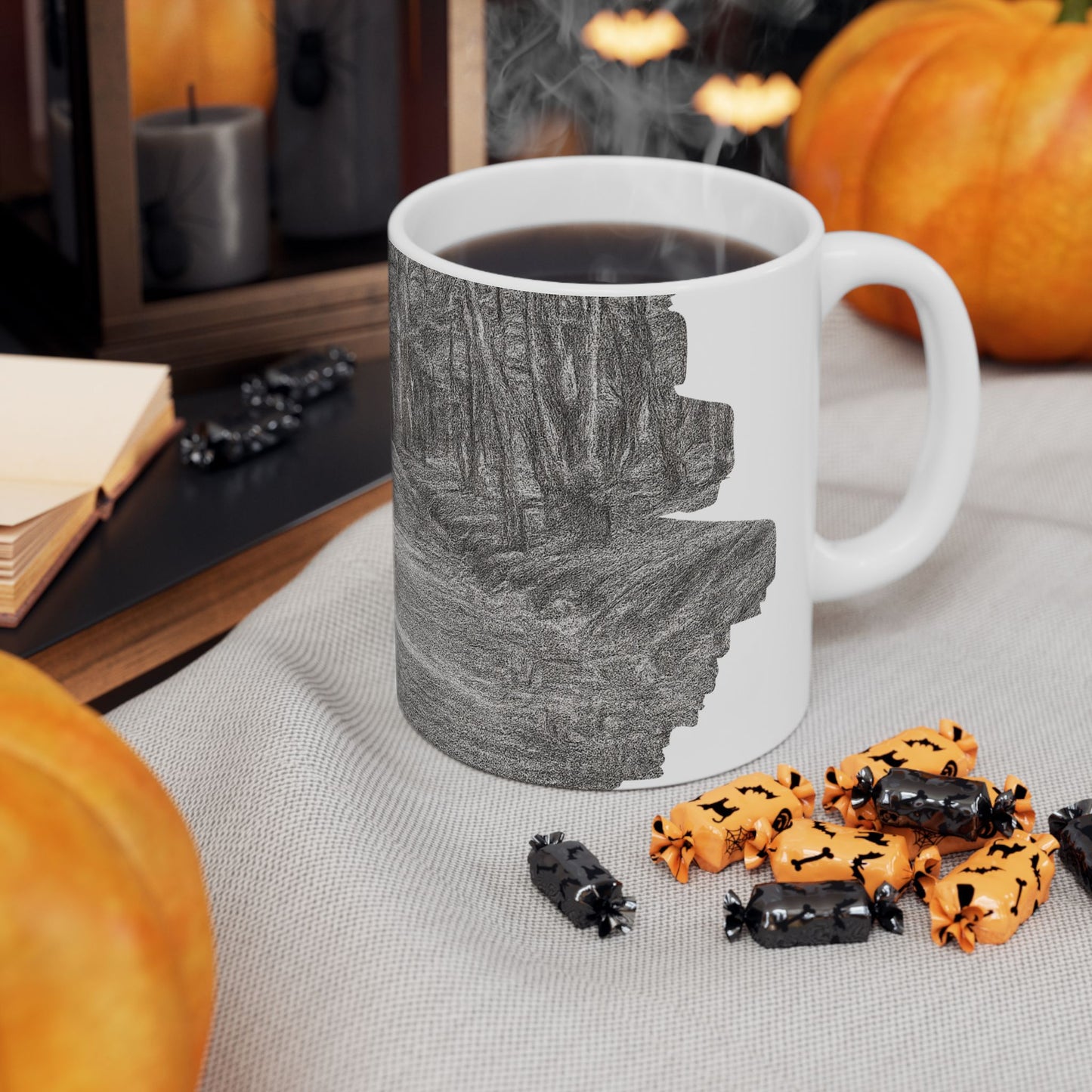 Nature-Inspired Abstract Ceramic Mug | Forest Path Design | Cozy Gift for Coffee Lovers | Home Decor | Nature Lover's Mug
