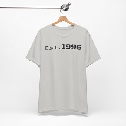 Unisex Jersey Tee - 'Est. 1996' Graphic Shirt, Birthday Gift, Casual Wear, Vintage Style, Retro Fashion, Gift for Him/Her