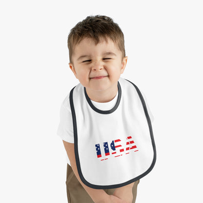 USA Bib for Babies, Americana Baby Bib, Infant Dining Essential, Gift for New Parents, Baby Shower, Fourth of July