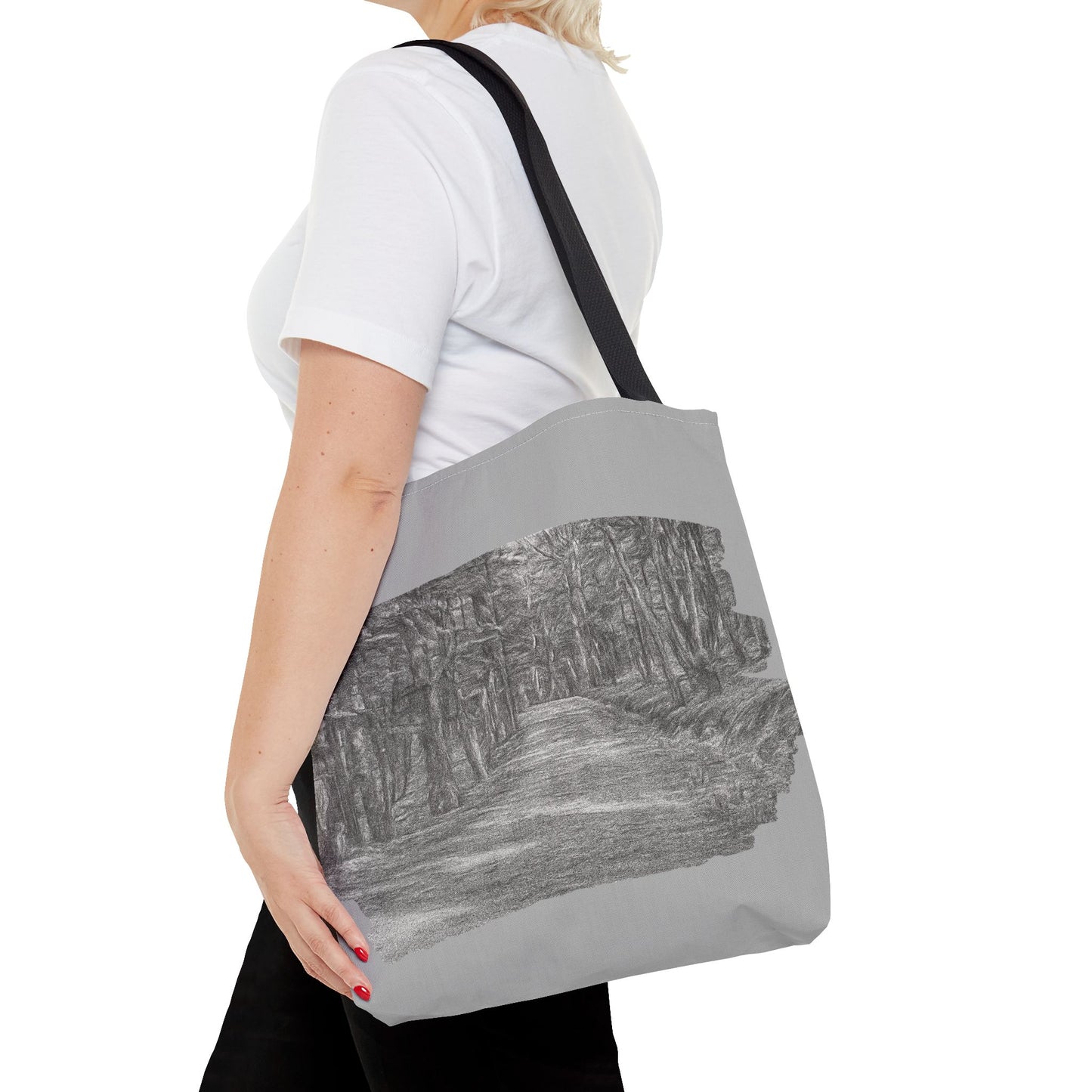 Scenic Path Tote Bag, Reversible Tote, Eco-Friendly Shopper, Outdoor Adventure Bag, Gift for Nature Lovers, Stylish Carryall