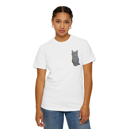 Whimsical Cat Pocket T-Shirt for Cat Lovers