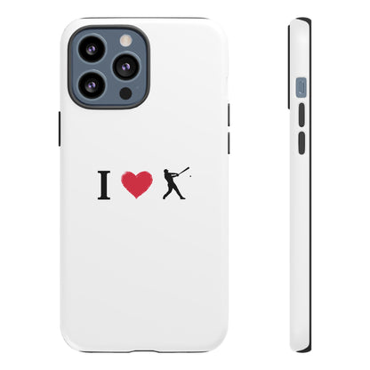 Baseball Love Phone Case, Tough Cases for Sports Lovers, i Heart Baseball Protection, Gift for Players, Cute Sports Case