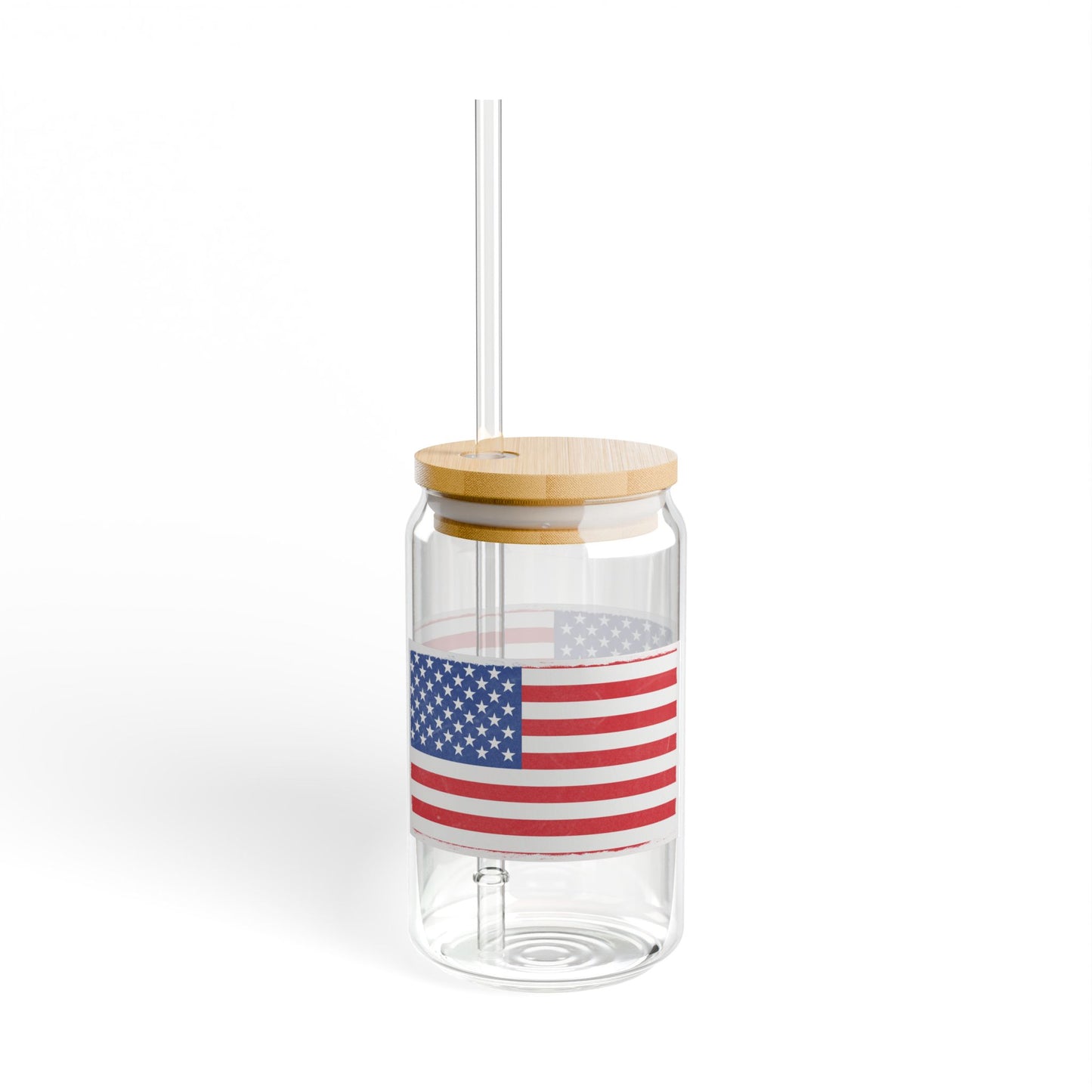 Patriotic 16oz Sipper Glass with Straw, Perfect for BBQs, 4th of July, Gifts, Everyday Use, Summer Parties