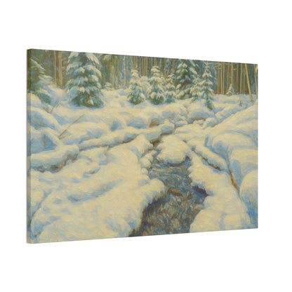 Winter Landscape Canvas Art, Nature Decor, Gallery Wall Art, Cozy Home Accent, Winter Wonderland Painting