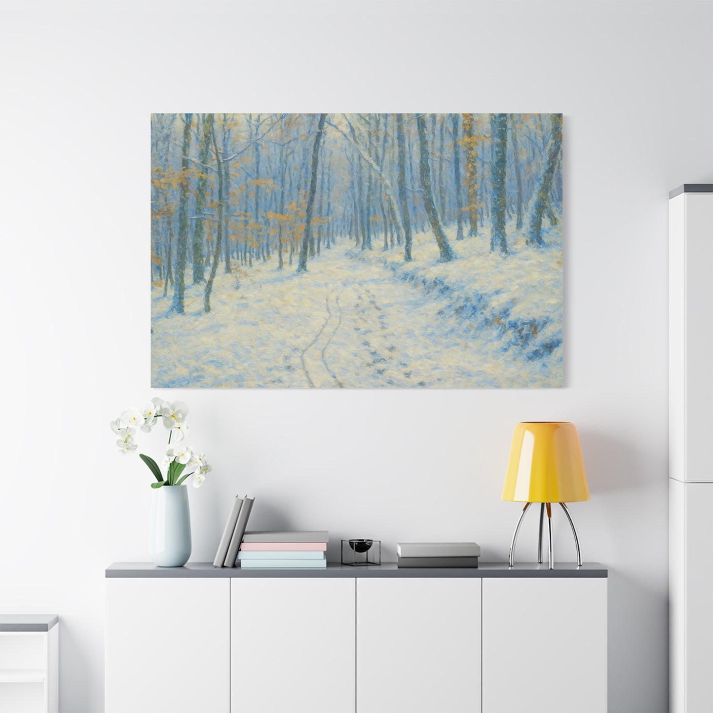 Winter Wonderland Canvas Art, Stretched Canvas Wall Decor, Home Decor, Art for Living Room, Gift for Nature Lovers, Cozy Winter Vibes
