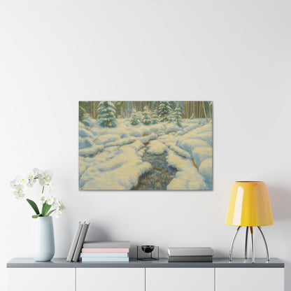 Winter Landscape Canvas Art, Nature Decor, Gallery Wall Art, Cozy Home Accent, Winter Wonderland Painting