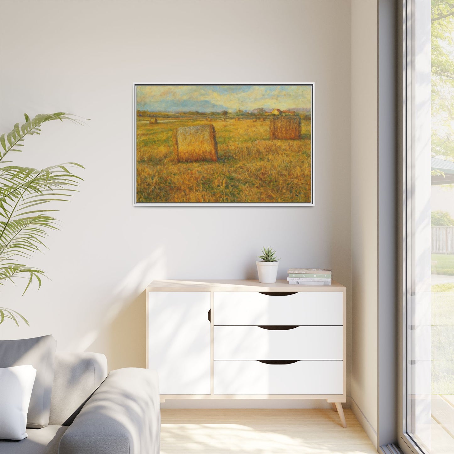 Framed Matte Canvas Wall Art - Rustic Farm Landscape, Country Decor, Home Gallery, Gift for Nature Lovers, Housewarming Decor