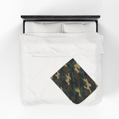 Cozy Camouflage Velveteen Plush Blanket | Ideal for Campouts, Living Room Decor, Gift for Him, Outdoor Adventures, Soft Throw