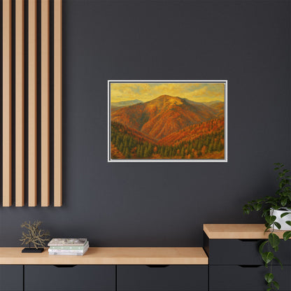 Autumn Landscape Wall Art, Cozy Home Decor, Nature Print, Framed Canvas, Fall Decorations, Gift Idea for Art Lovers