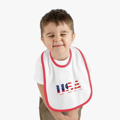 USA Bib for Babies, Americana Baby Bib, Infant Dining Essential, Gift for New Parents, Baby Shower, Fourth of July