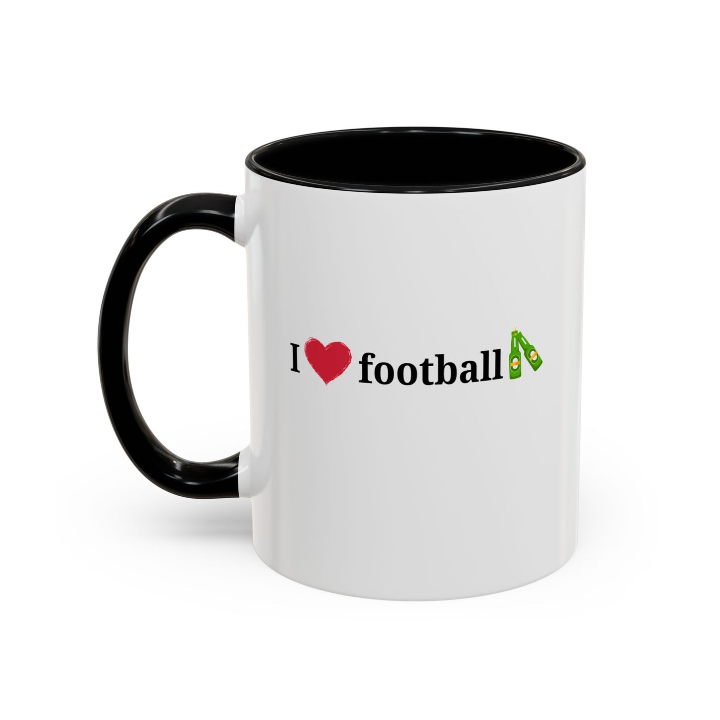 I Love Football Accent Coffee Mug, Perfect Gift for Sports Lovers, Football Enthusiasts, Unique Mug for Game Days, Home or Office Decor - product image