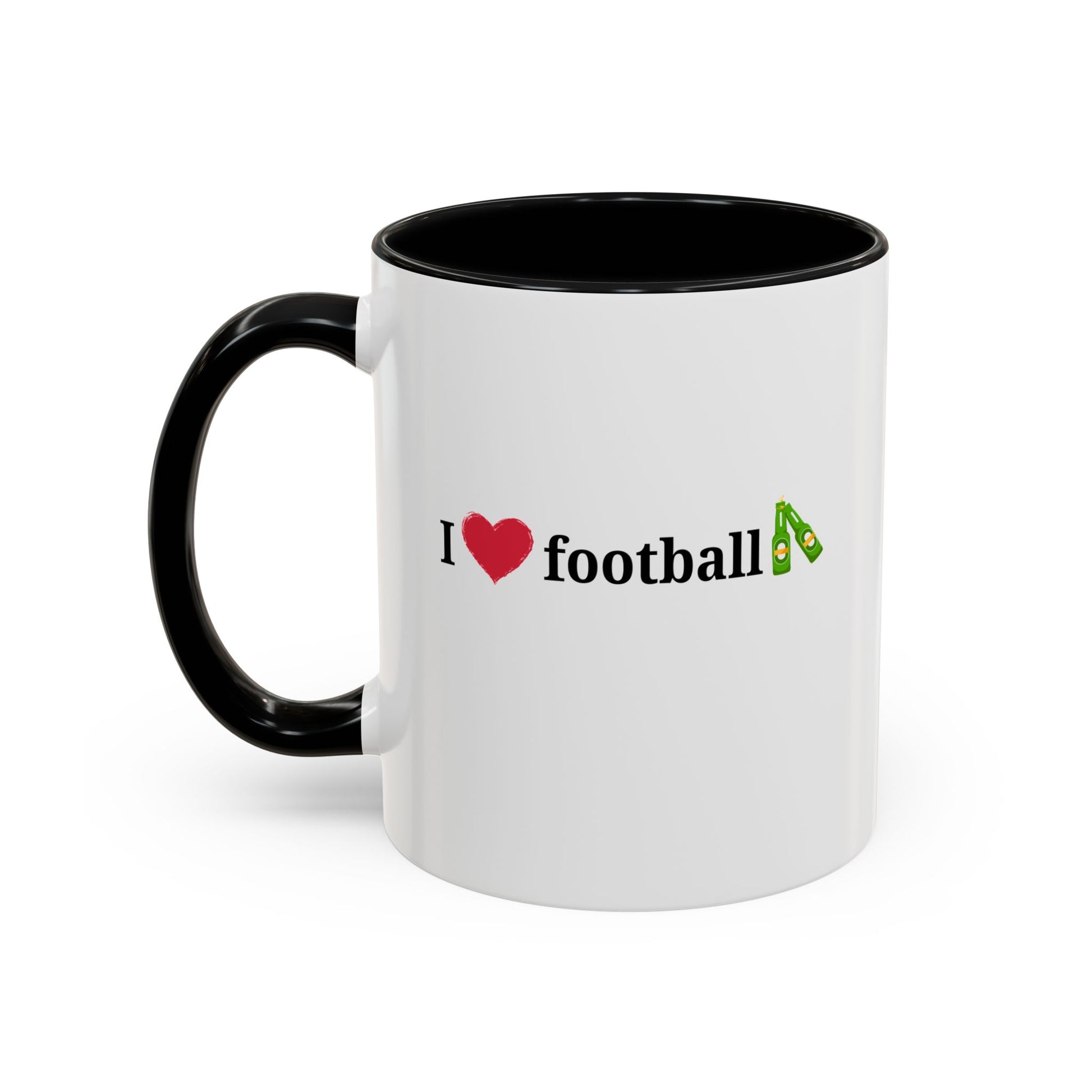 I Love Football Accent Coffee Mug, Perfect Gift for Sports Lovers, Football Enthusiasts, Unique Mug for Game Days, Home or Office Decor - product image