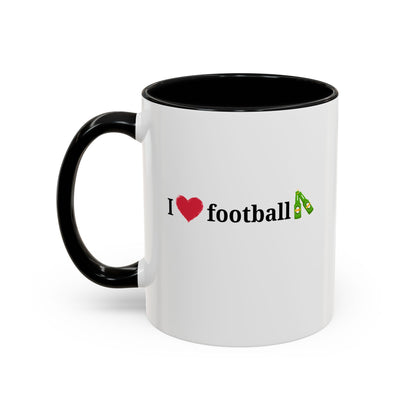 I Love Football Accent Coffee Mug, Perfect Gift for Sports Lovers, Football Enthusiasts, Unique Mug for Game Days, Home or Office Decor - product image