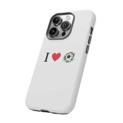 Soccer Phone Case, I Love Soccer, Tough Case Cover, Sporty Phone Accessories, Gift for Soccer Lovers, Unique Soccer Design