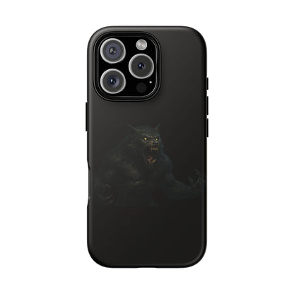 Werewolf Phone Case, Tough Cases, Black Panther Design, Gift for Animal Lovers, Phone Accessories, Fierce Phone Protection