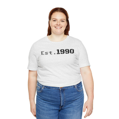 Unisex Est. 1990 Nostalgic Jersey Tee - Perfect Gift, Vintage Style, Retro Fashion, Birthday Celebration, Casual Wear