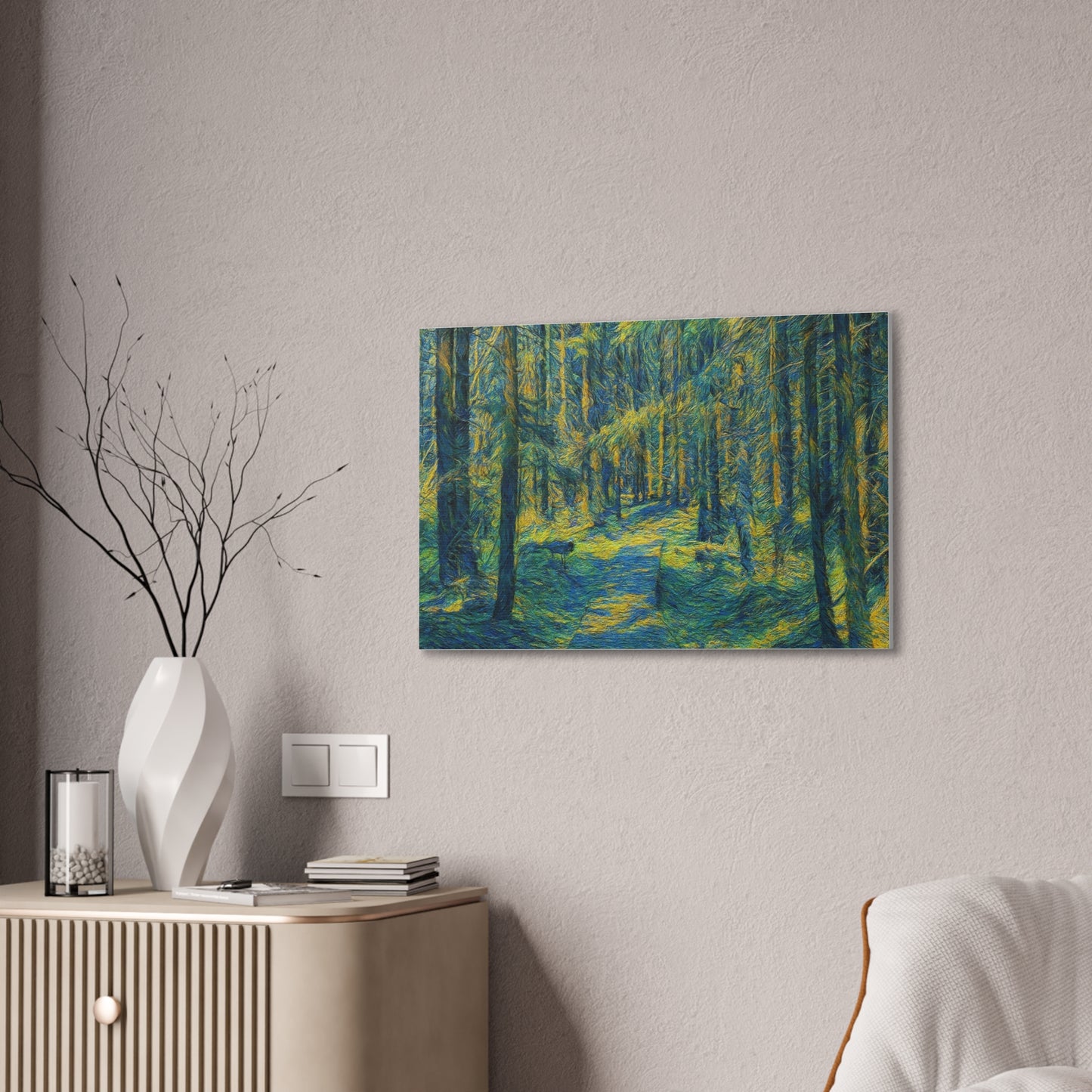 Canvas Art Print, Forest Path Painting, Nature Decor, Wall Art, Gift for Nature Lovers, Home Decor Inspiration
