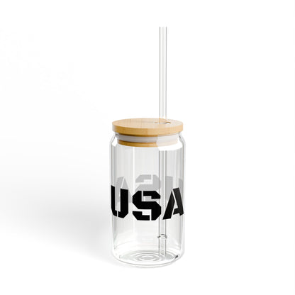 USA Sipper Glass, 16oz - Perfect for Parties, Outdoor Fun, or Everyday Use, Great Gift for Holidays, Eco-Friendly, Beverage Container, [...] - product image