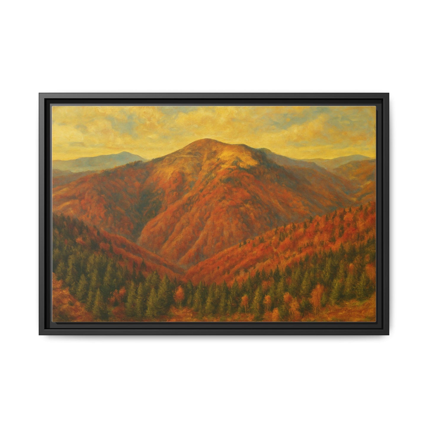 Autumn Landscape Wall Art, Cozy Home Decor, Nature Print, Framed Canvas, Fall Decorations, Gift Idea for Art Lovers