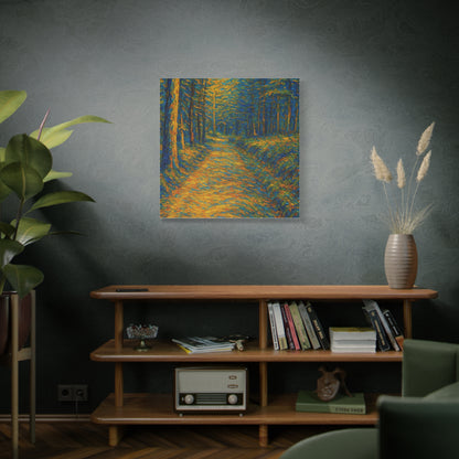 Van Gogh Style Forest Canvas Art | Nature Wall Decor, Home Office Accent, Gift for Nature Lovers, Gallery Wrapped, Living Room Wall Art