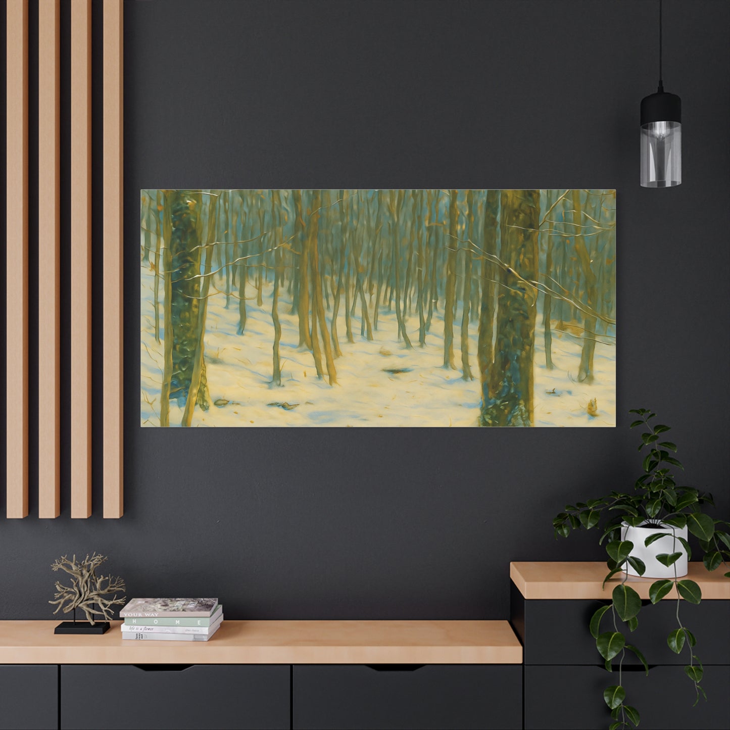 Winter Forest Matte Canvas Art Print, Nature Decor, Stretched Wall Art, Home Decor, Rustic Cabin Decoration, Gift for Nature Lovers