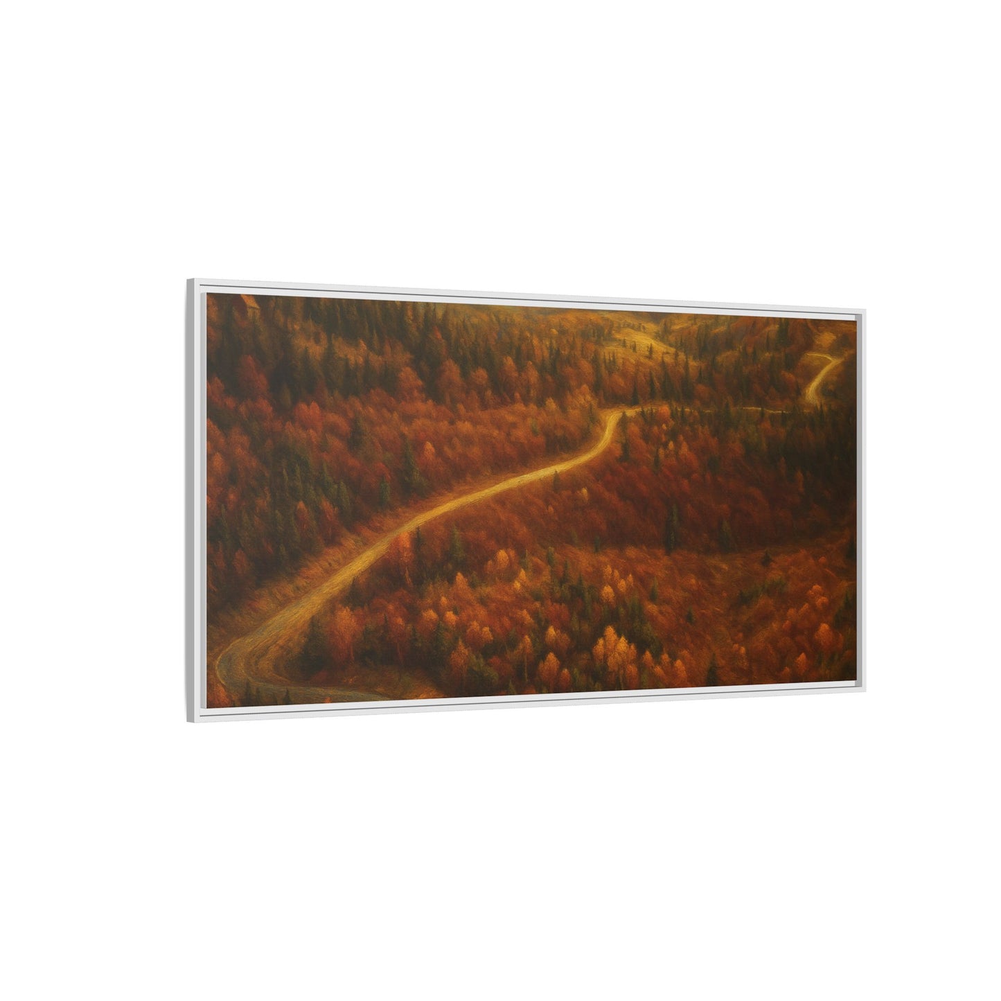 Autumn Landscape Framed Canvas Art, Cozy Home Decor, Warm Fall Vibes, Gift for Nature Lovers, Perfect for Thanksgiving