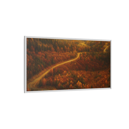 Autumn Landscape Framed Canvas Art, Cozy Home Decor, Warm Fall Vibes, Gift for Nature Lovers, Perfect for Thanksgiving