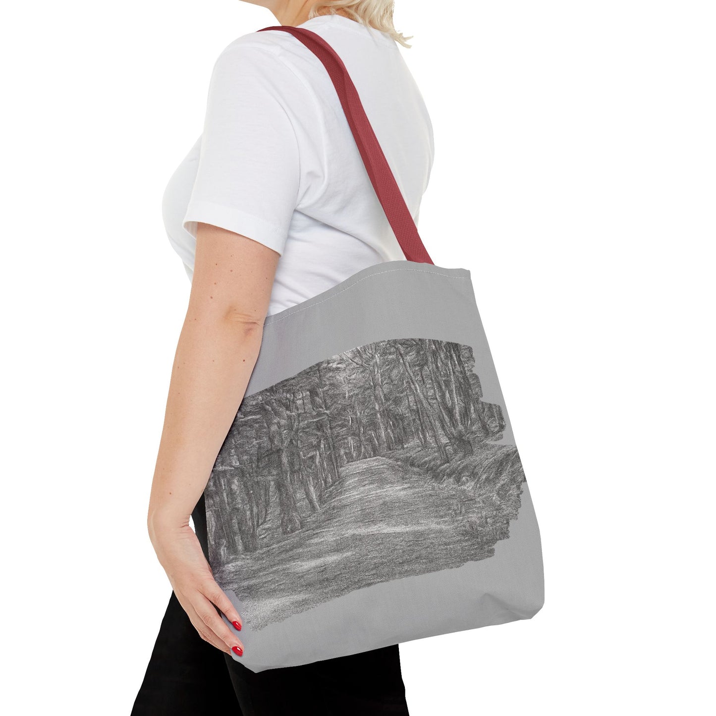Scenic Path Tote Bag, Reversible Tote, Eco-Friendly Shopper, Outdoor Adventure Bag, Gift for Nature Lovers, Stylish Carryall