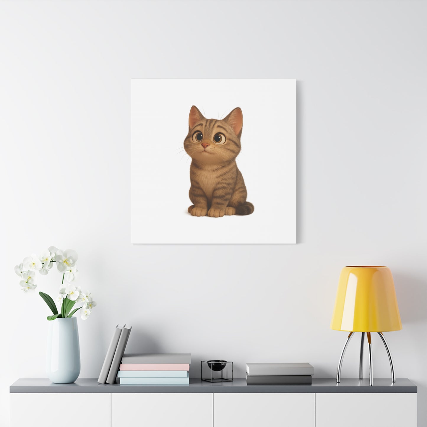 Adorable Cat Canvas Art, Cute Cat Wall Decor, Pet Lover Gift, Nursery Wall Art, Animal Print, Modern Home Decor