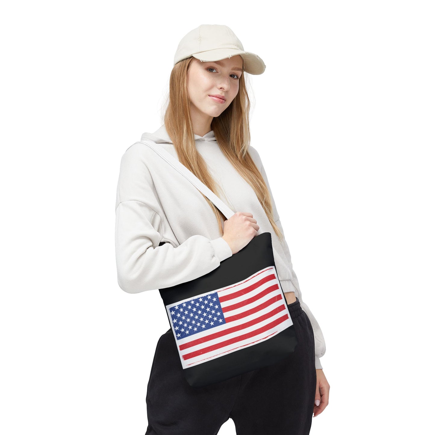 Patriotic Tote Bag, American Flag Carryall, Beach Bag, Reusable Shopping Tote, Independence Day Gift