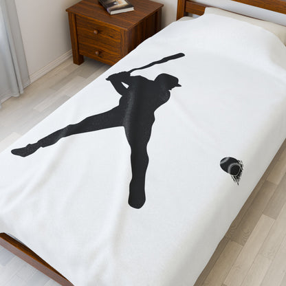 Baseball Player Plush Blanket | Soft Sports Throw, Cozy Gift for Athletes, Home Decor, Game Day Blanket, Perfect for Birthdays