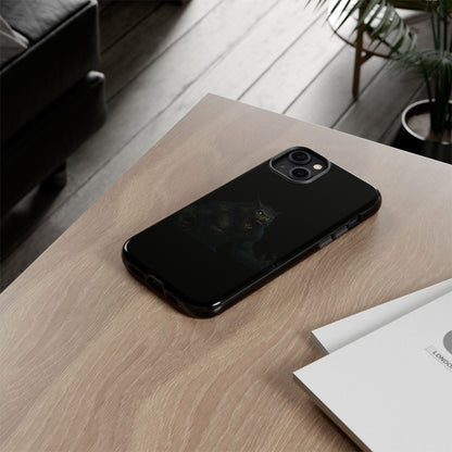 Werewolf Phone Case, Tough Cases, Black Panther Design, Gift for Animal Lovers, Phone Accessories, Fierce Phone Protection